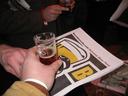 Here, I display my favorite beer of the event, Lagunitas Brown Shugga, in an undersized plastic glass.