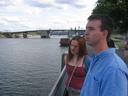 We walked over to the banks of the Willamette(pronounced, roughly, wuhLAmut), and gazed at it for a while.