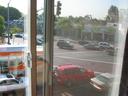 This is the view from the room, down to the corner of La Cienega and Santa Monica.